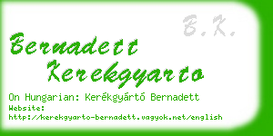 bernadett kerekgyarto business card